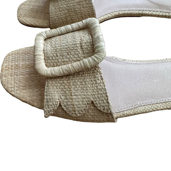 SOLD:Birdies Women's The Kiwi Raffia Sandal - Tan, 8US - Picture 8 of 11